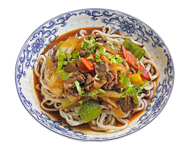 Halal food near me open now - Authentic Lagman hand-pulled noodles with halal beef